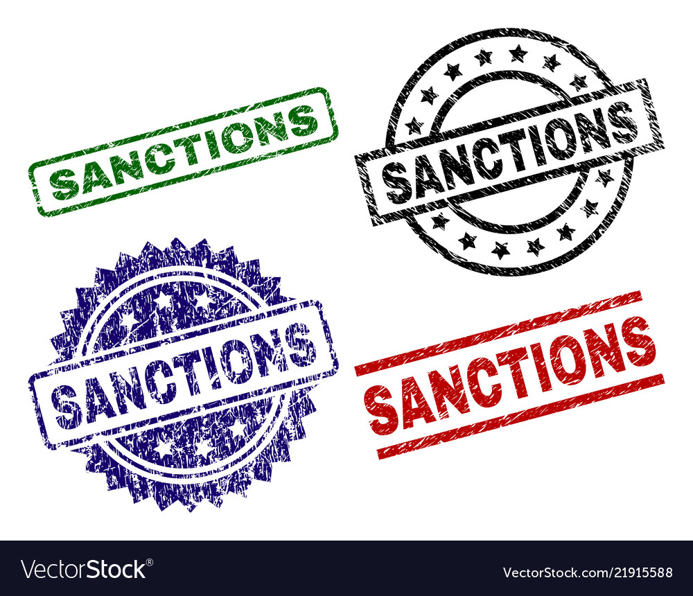 Grunge textured sanctions stamp seals