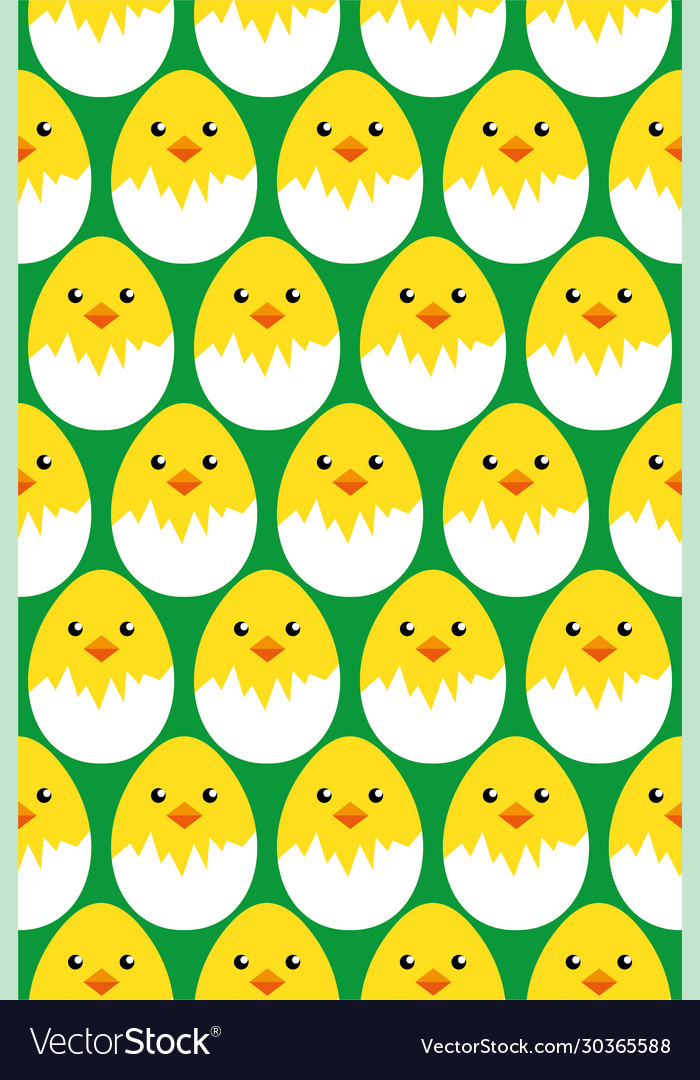 Happy easter egg chick seamless pattern