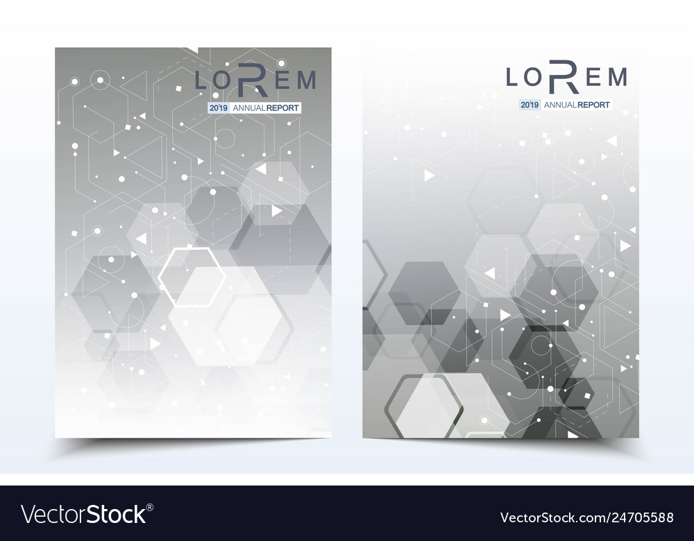 Hexagonal Particle Pattern Brochure Template