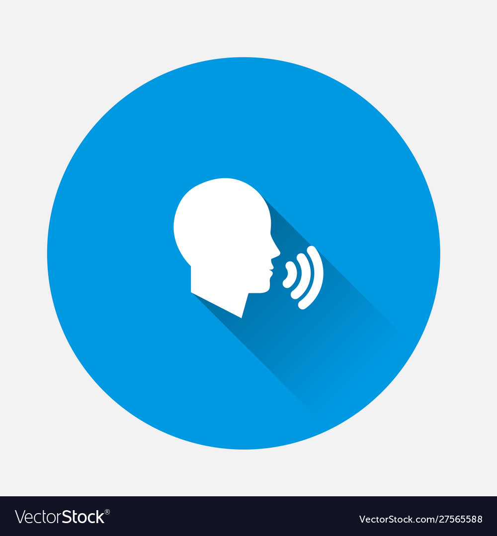Icon voice command man talking sound vector image Icon voice command man talking sound