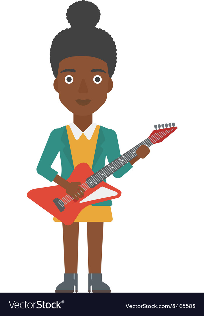 Musician playing electric guitar Royalty Free Vector Image