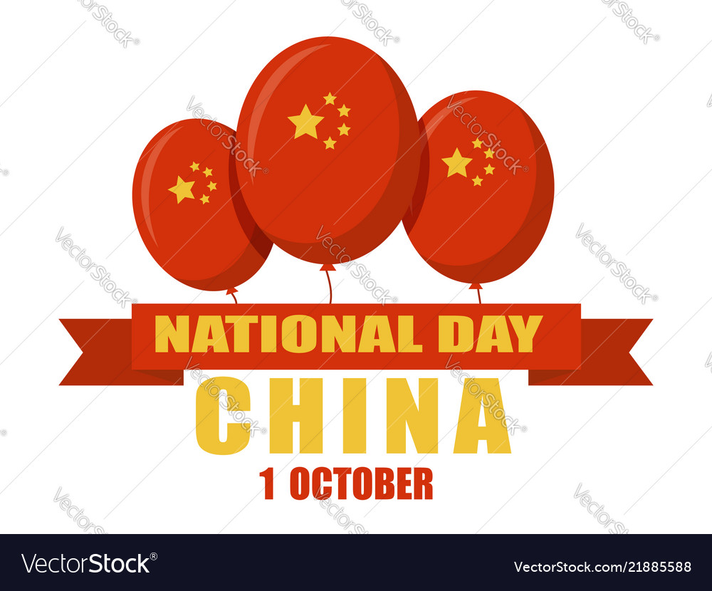 National china day concept background flat style Vector Image