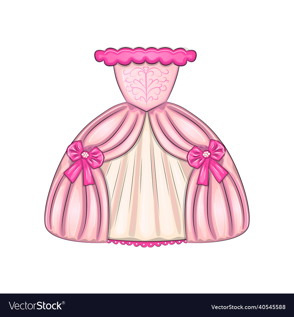 Pink evening princess dress prom dress with bows Vector Image