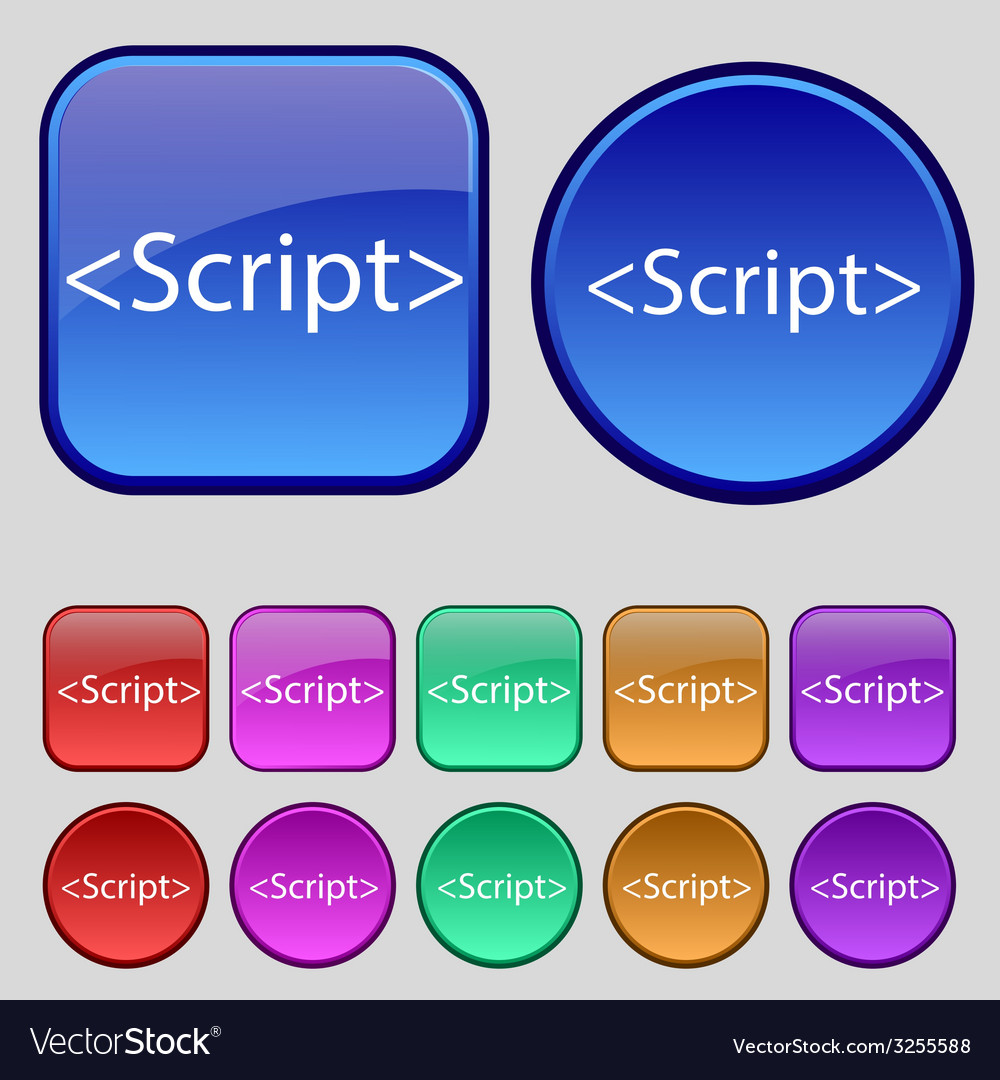 Script sign icon javascript code symbol set