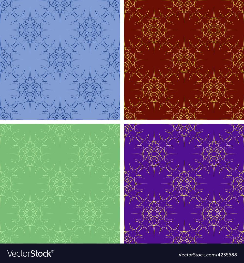 Seamless colored outlines pattern set