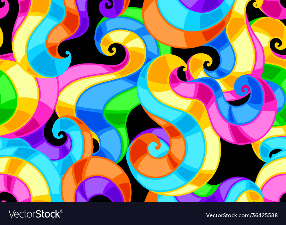 Seamless pattern with abstract colored swirls vector image Seamless pattern with abstract colored swirls
