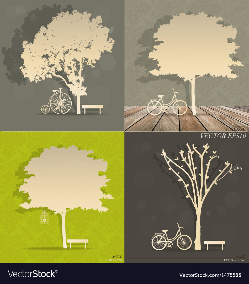 Set of abstract tree background