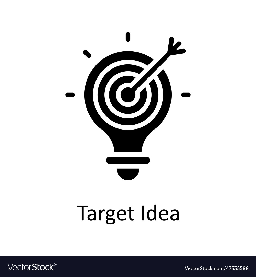 Target idea solid icon design