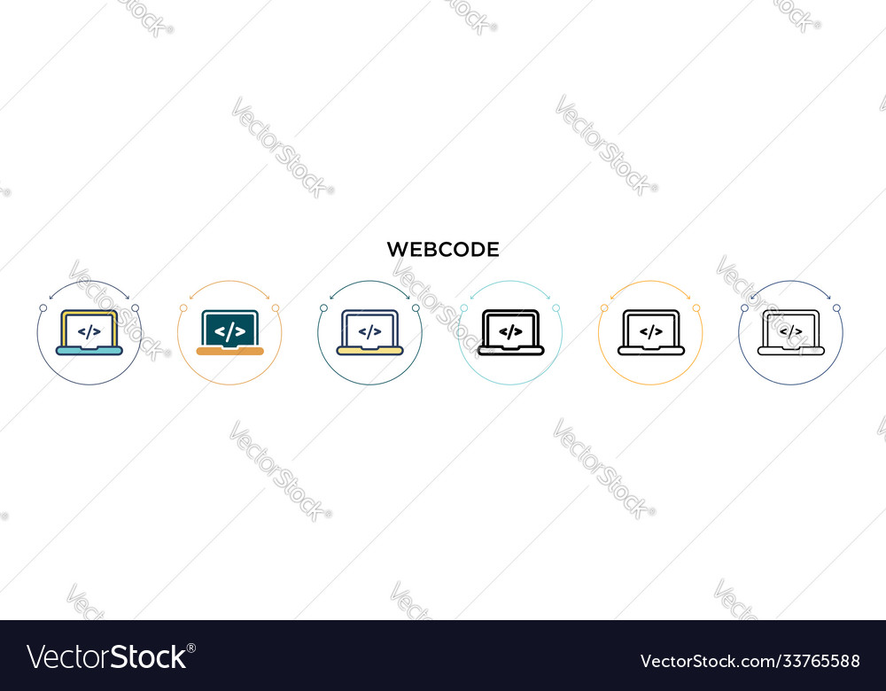 Webcode icon in filled thin line outline