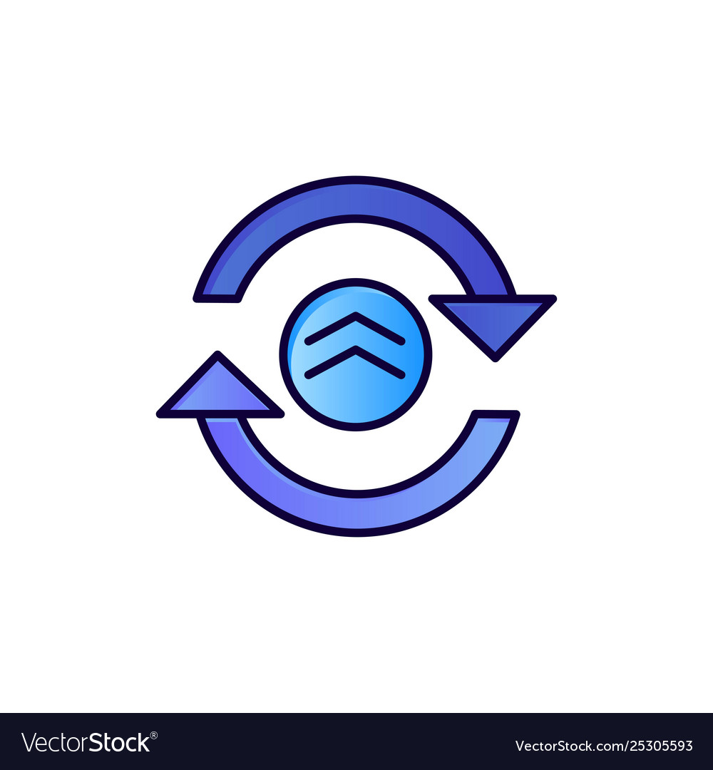 Arrow refresh reload computing flat color icon vector image Arrow refresh reload computing flat color icon