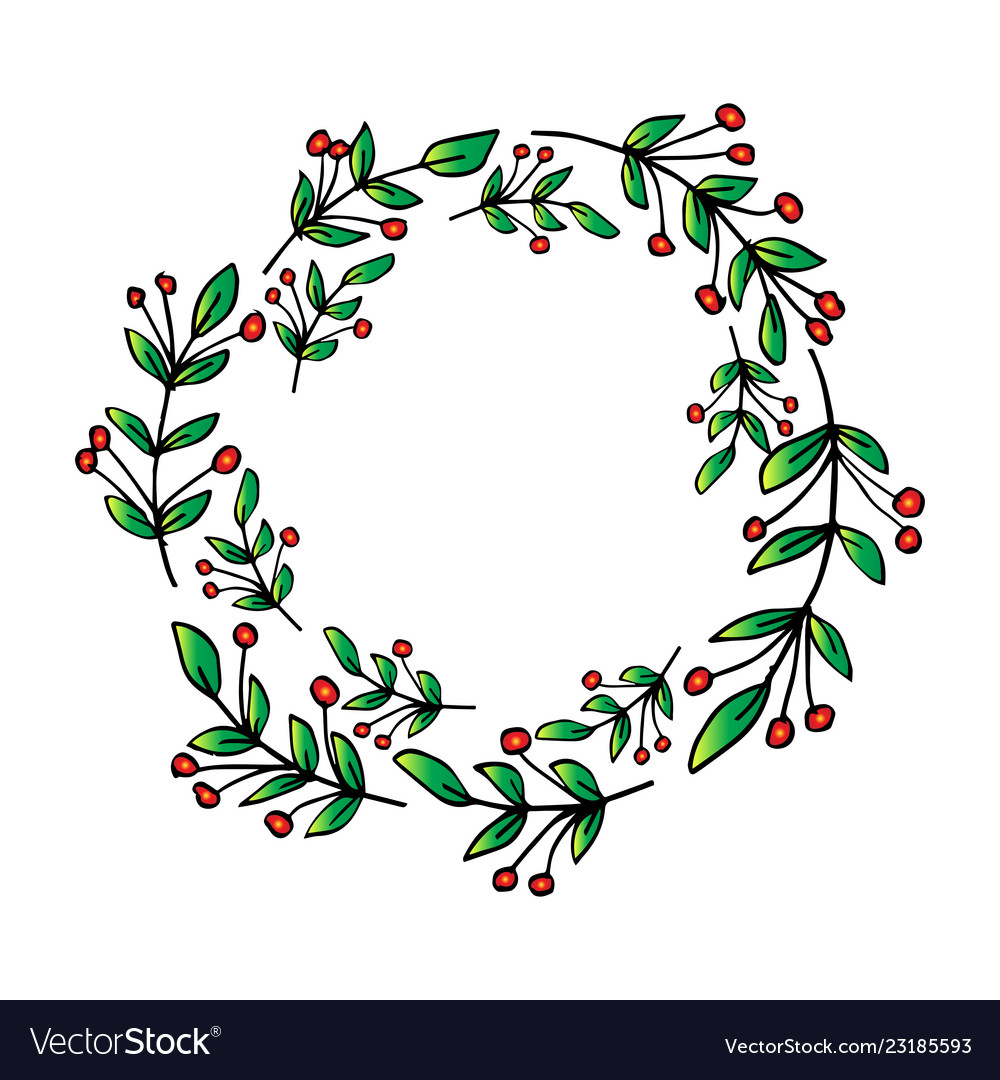 Download Christmas circle borders wreaths frames hand draw Vector Image