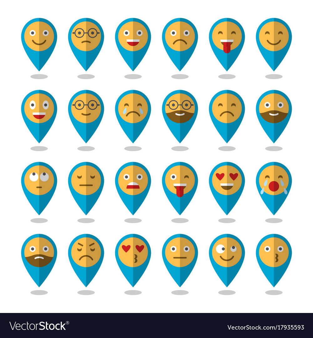 Farbige flache Ikonen von Emoticons Lächeln