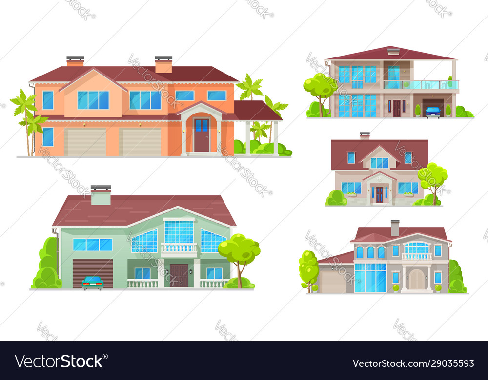 Country House Cottage Bungalow Villa Mansion Vector Image Country House Cottage Bungalow Villa Mansion Vector Image