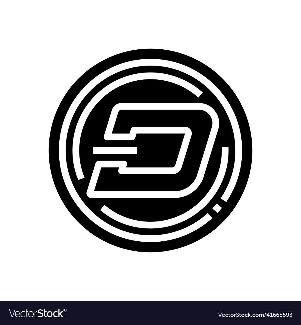 Dash cryptocurrency glyph icon