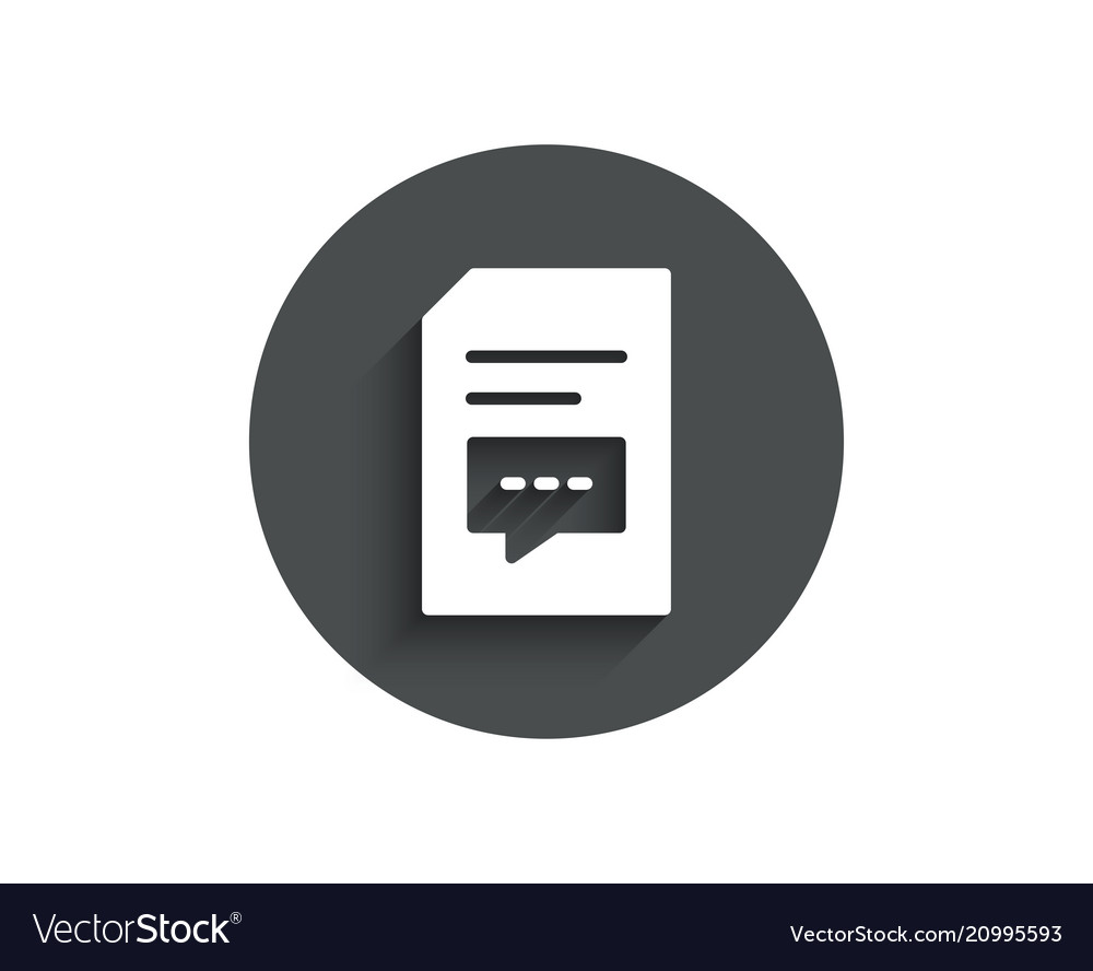 Document with comments simple icon file sign