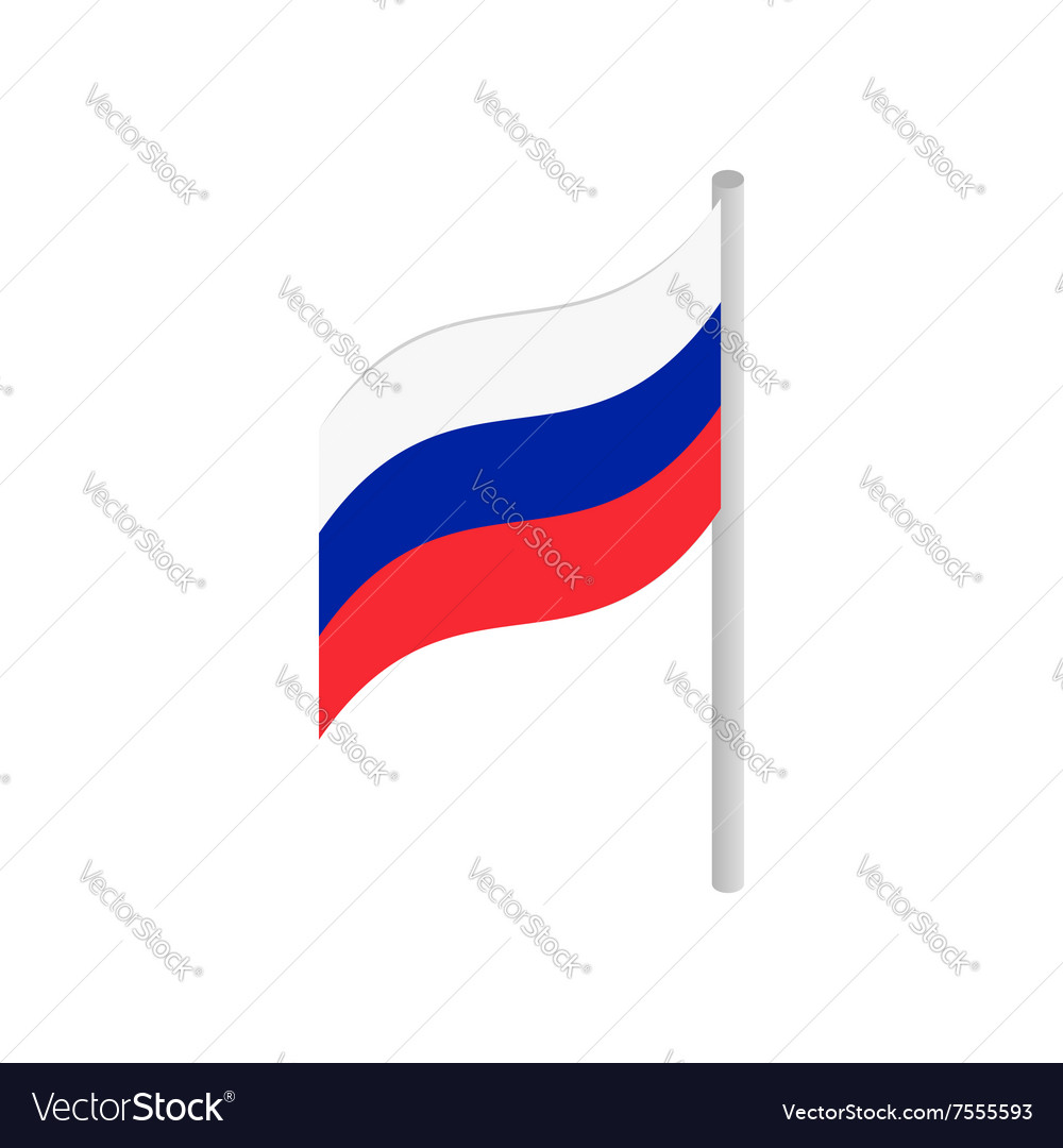 Flag of russia isometric 3d icon