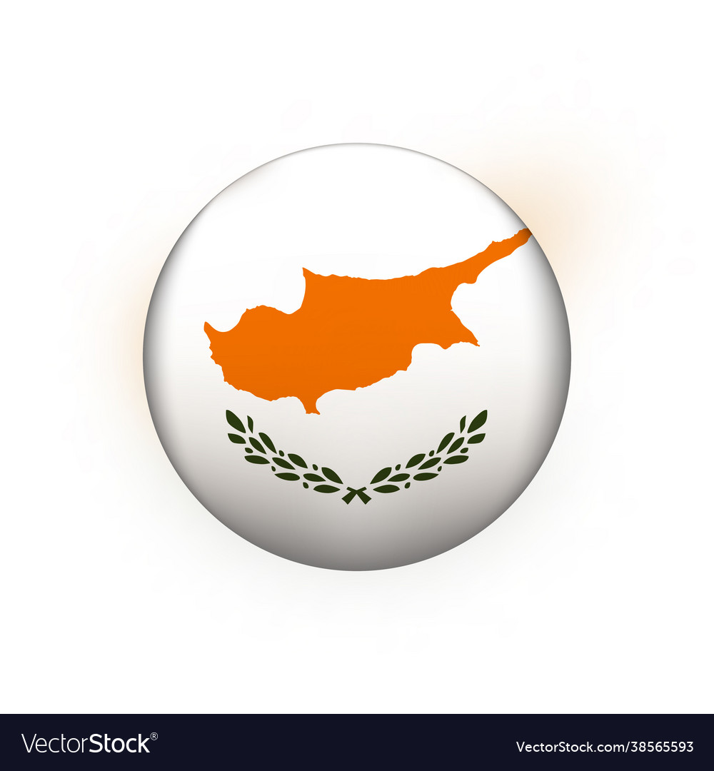 Glass light ball with flag cyprus round sphere Vector Image