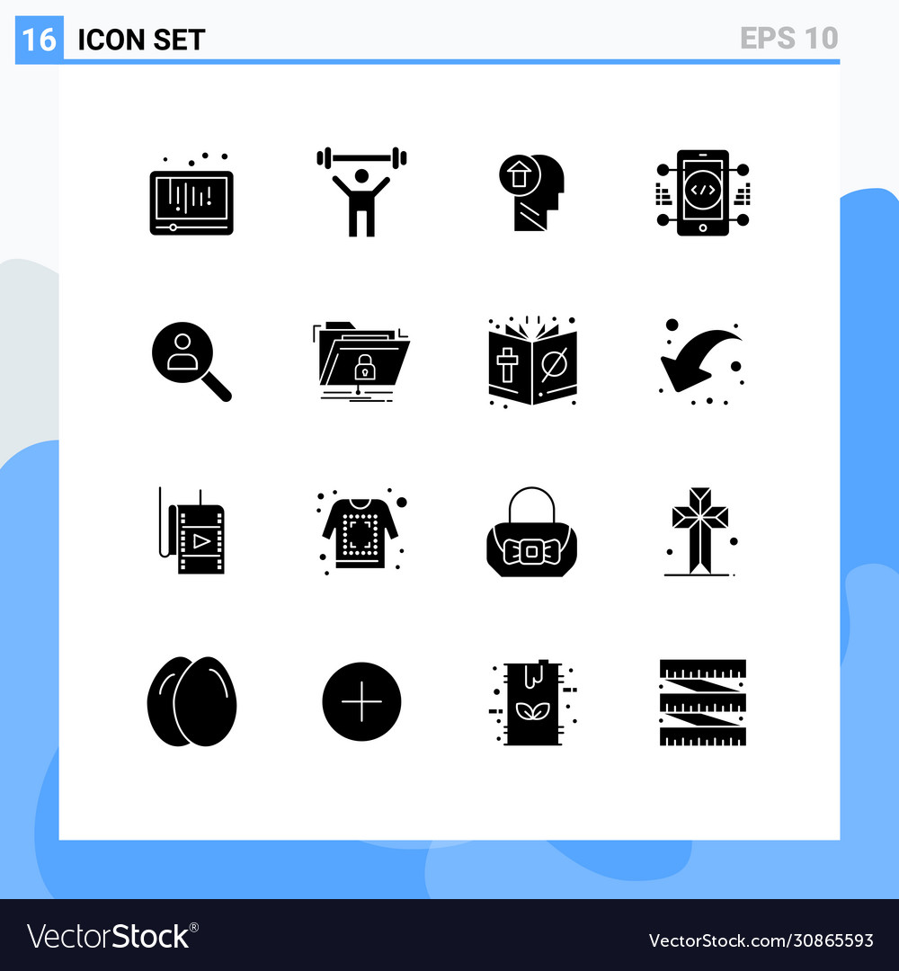 Gruppe 16 moderne solide Glyphen Set für online