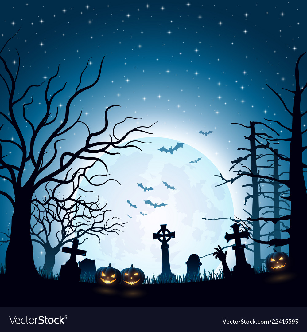 Halloween background with pumpkins