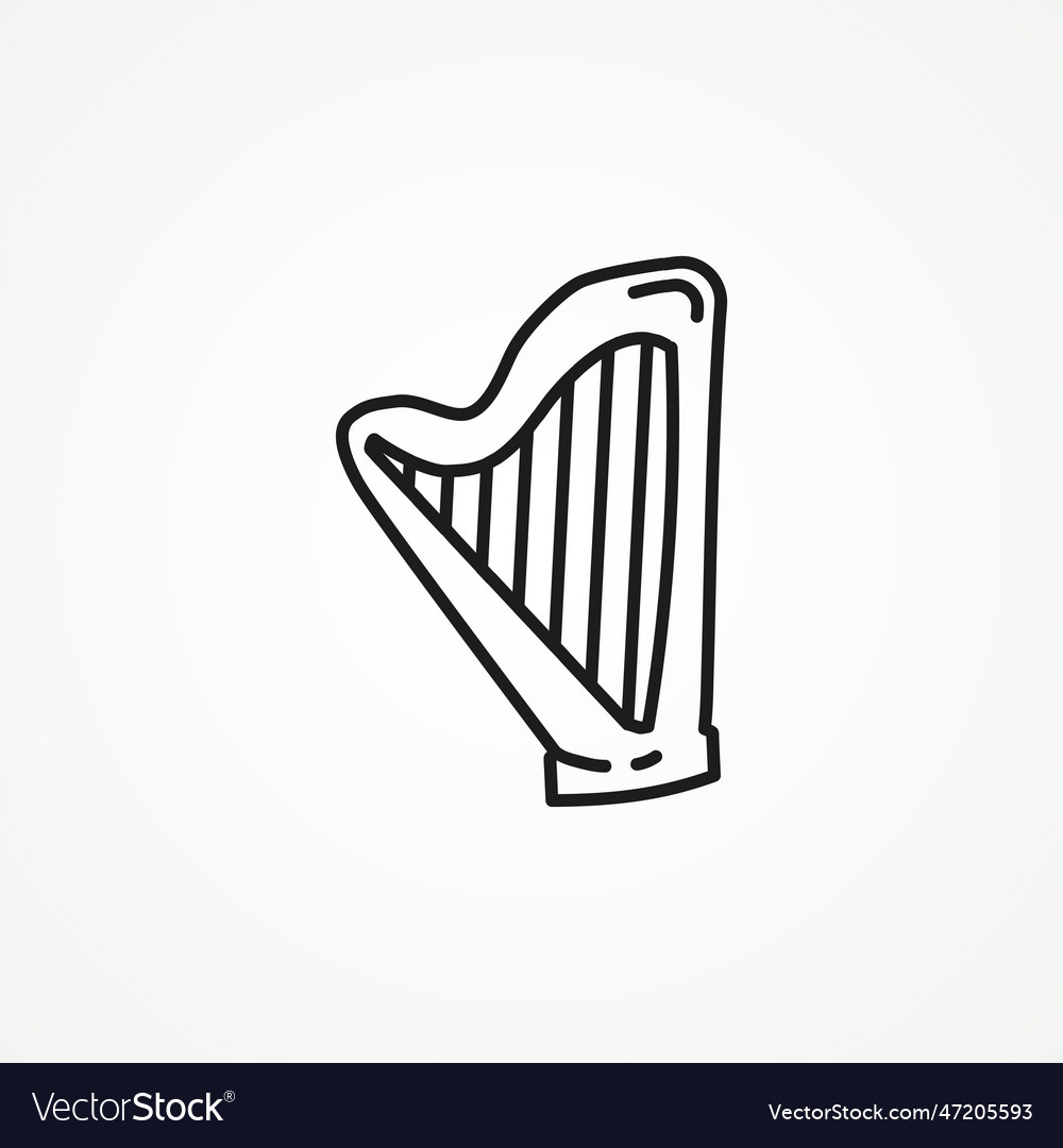 Harp line icon web linear