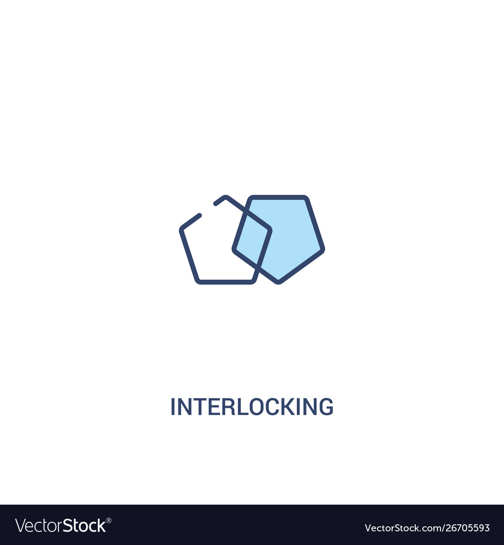 Interlocking concept 2 colored icon simple line vector image Interlocking concept 2 colored icon simple line