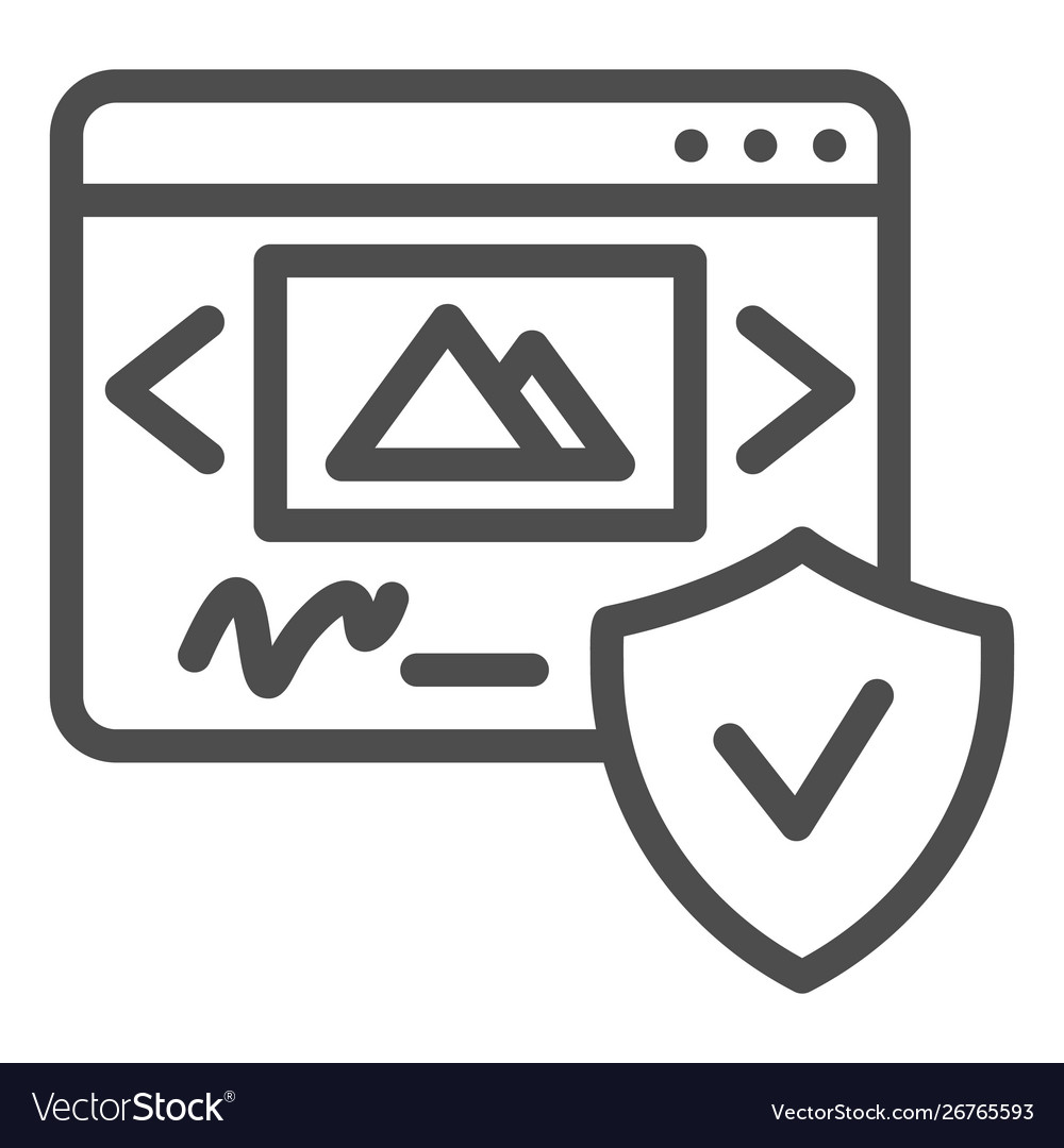 Internet protection line icon website secure
