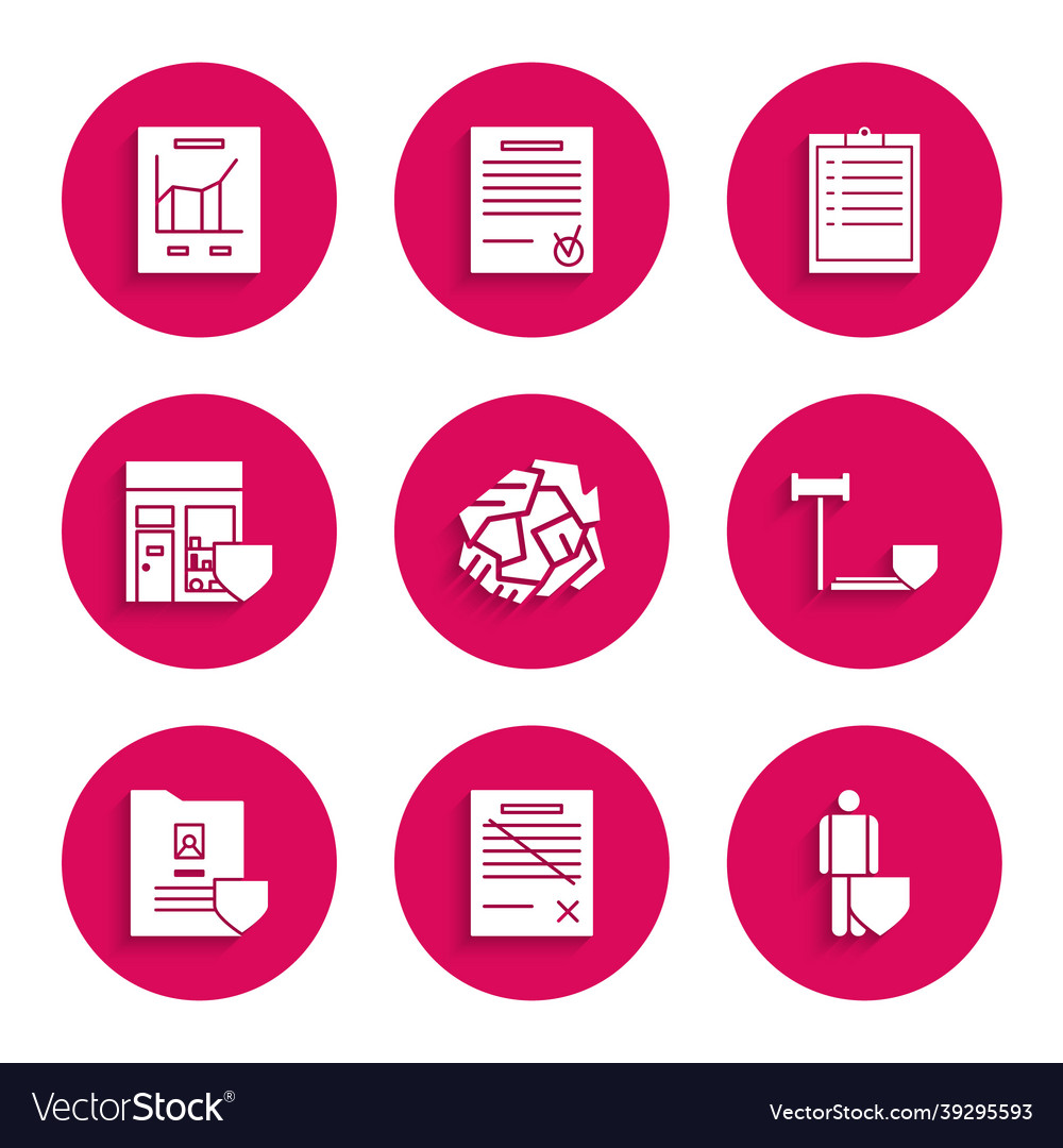 Set crumpled paper ball delete file document