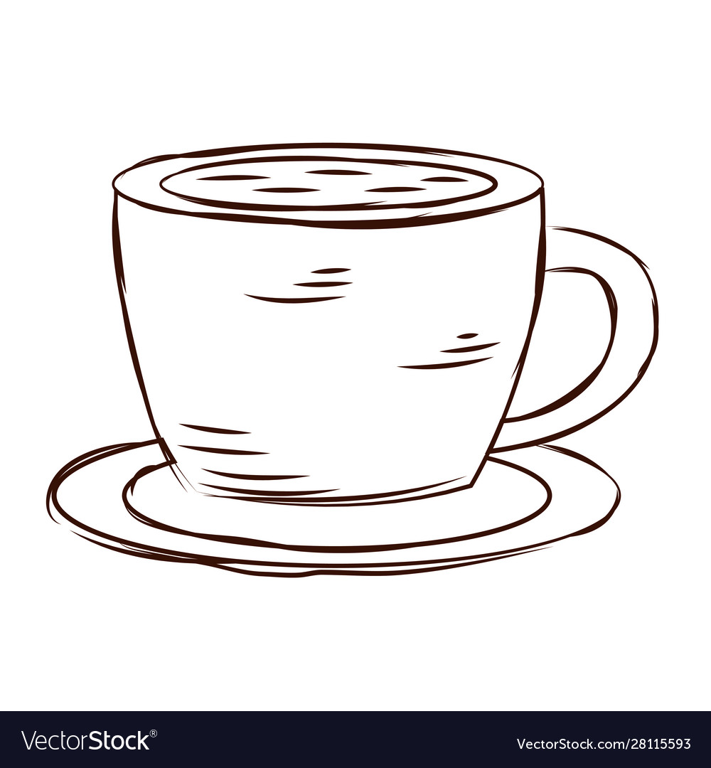 Sketch a vintage coffee cup Royalty Free Vector Image