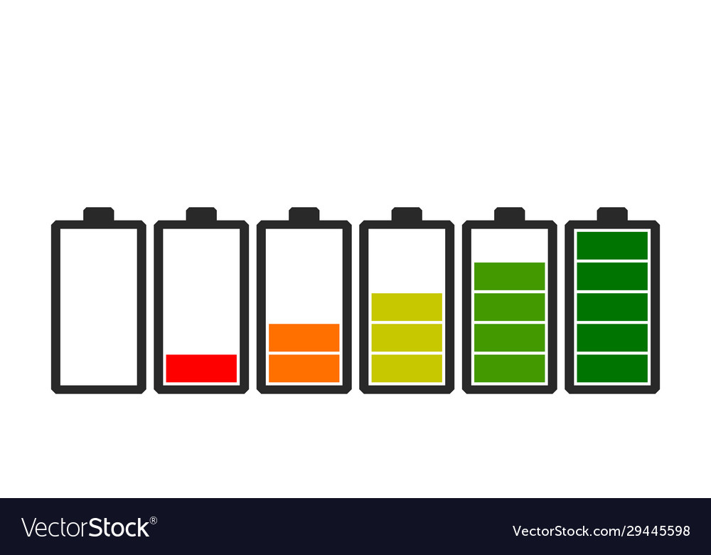 Battery icon charge level indicators isolated Vector Image