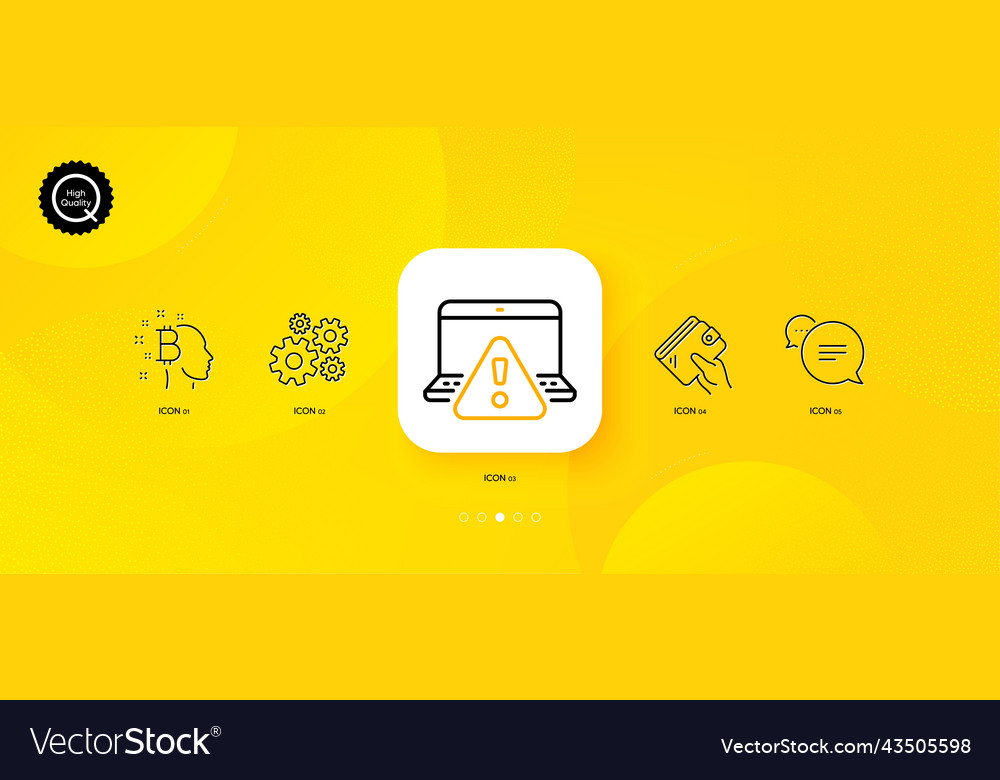 Bitcoin think text message and wallet minimal vector image Bitcoin think text message and wallet minimal