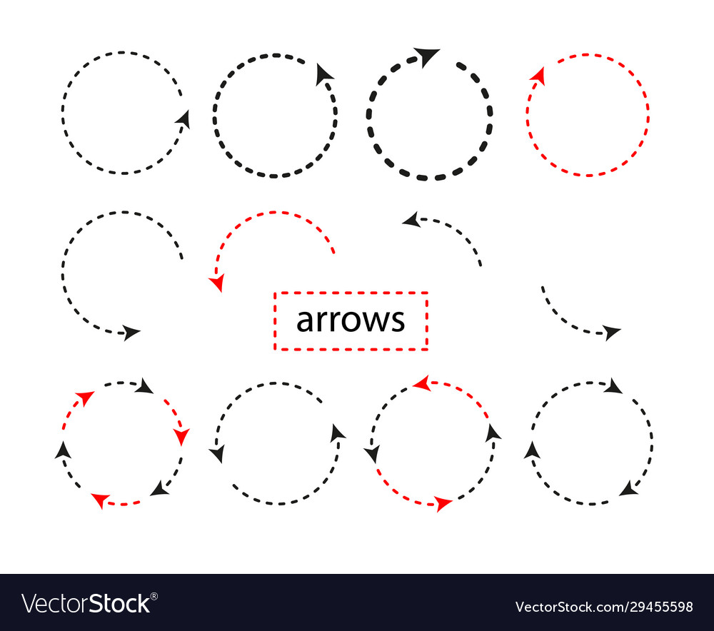 Black and Red Arrows Circle Set