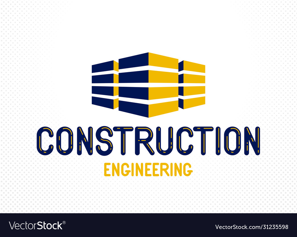 Building construction design element logo or icon