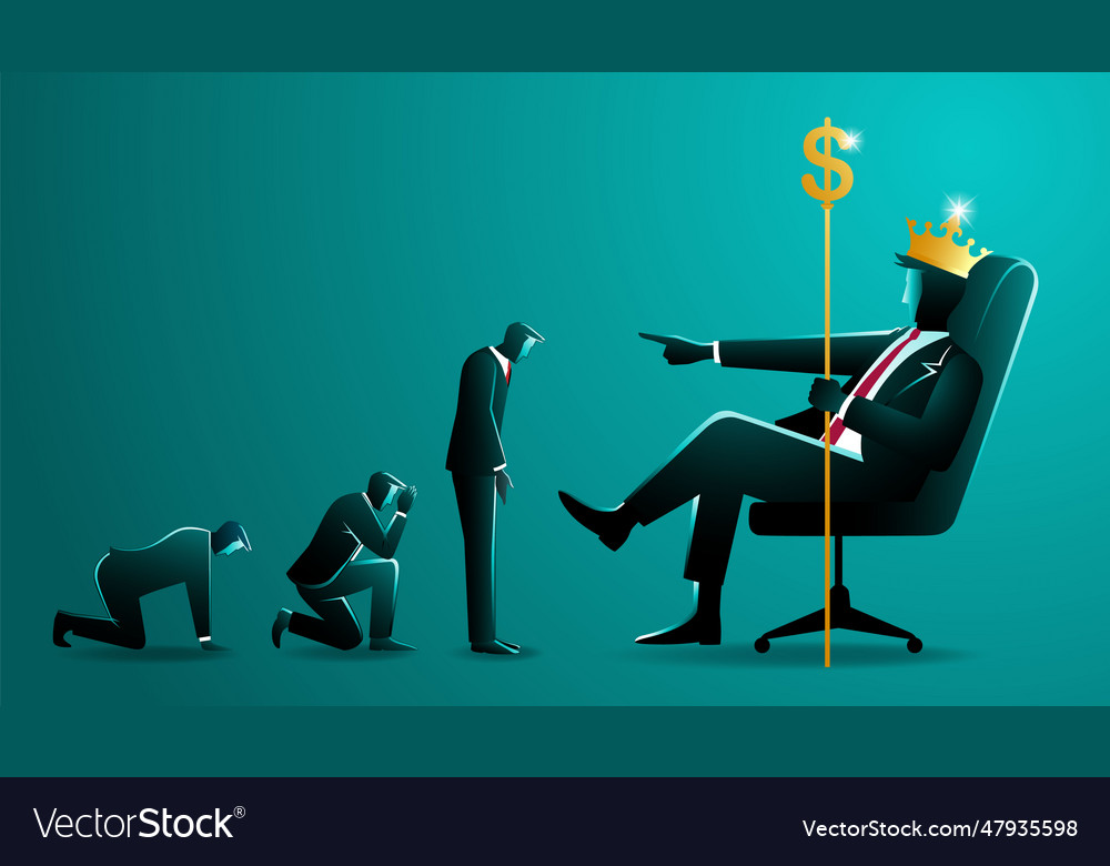 Business concept a big businessman with golden Vector Image