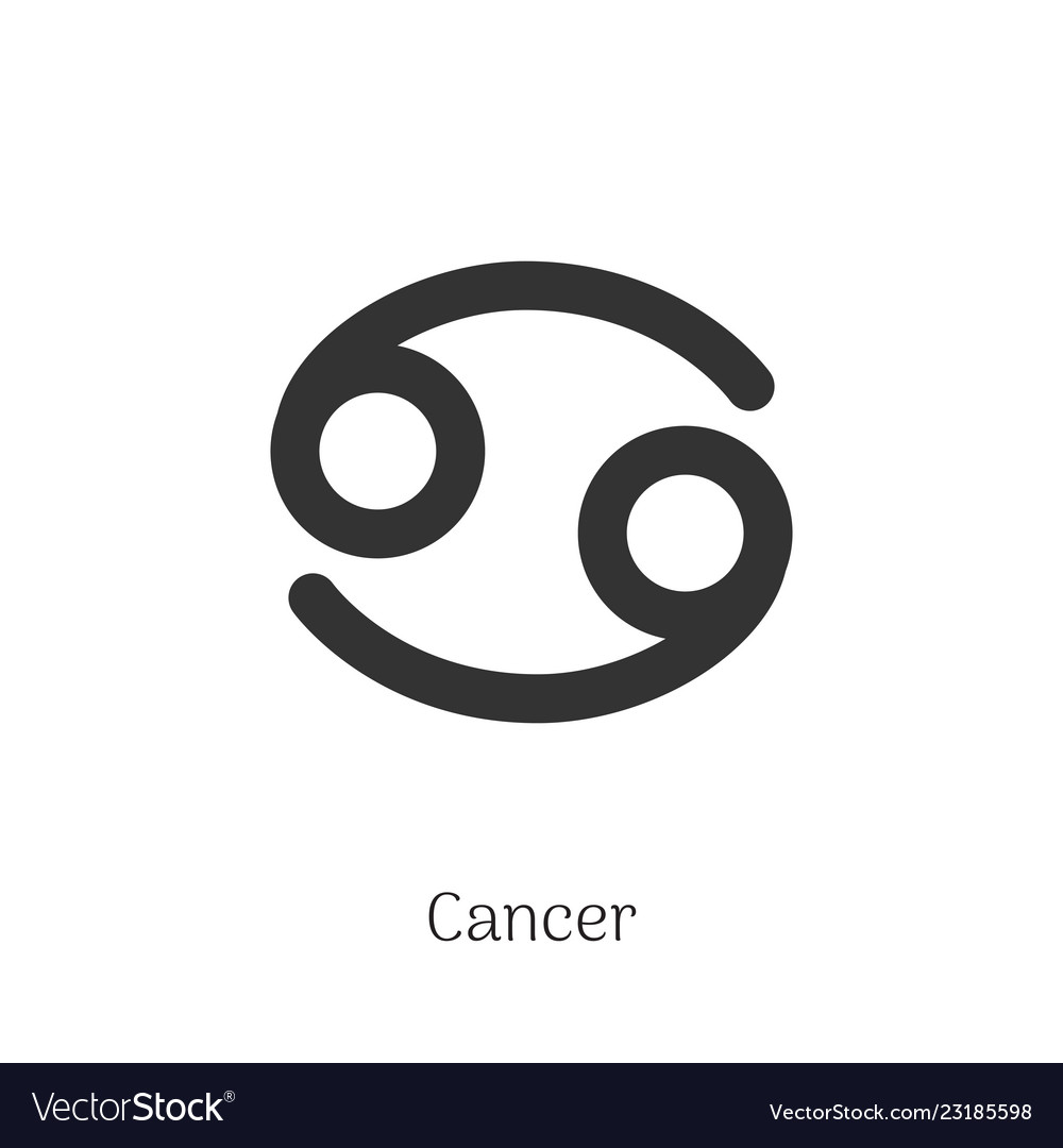 Cancer Zodiac Sign Isolated On White Background Vector Image 