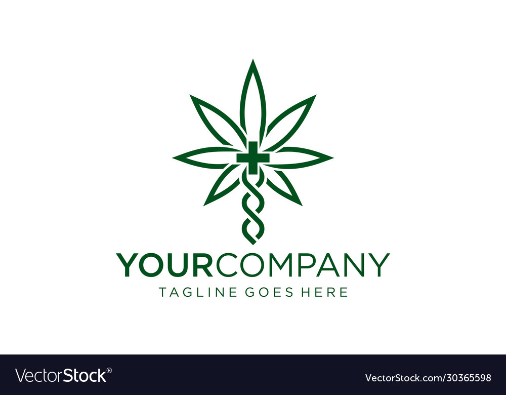 Cannabis Logo Design für medizinische Versorgung vector image Cannabis Logo Design für medizinische Versorgung