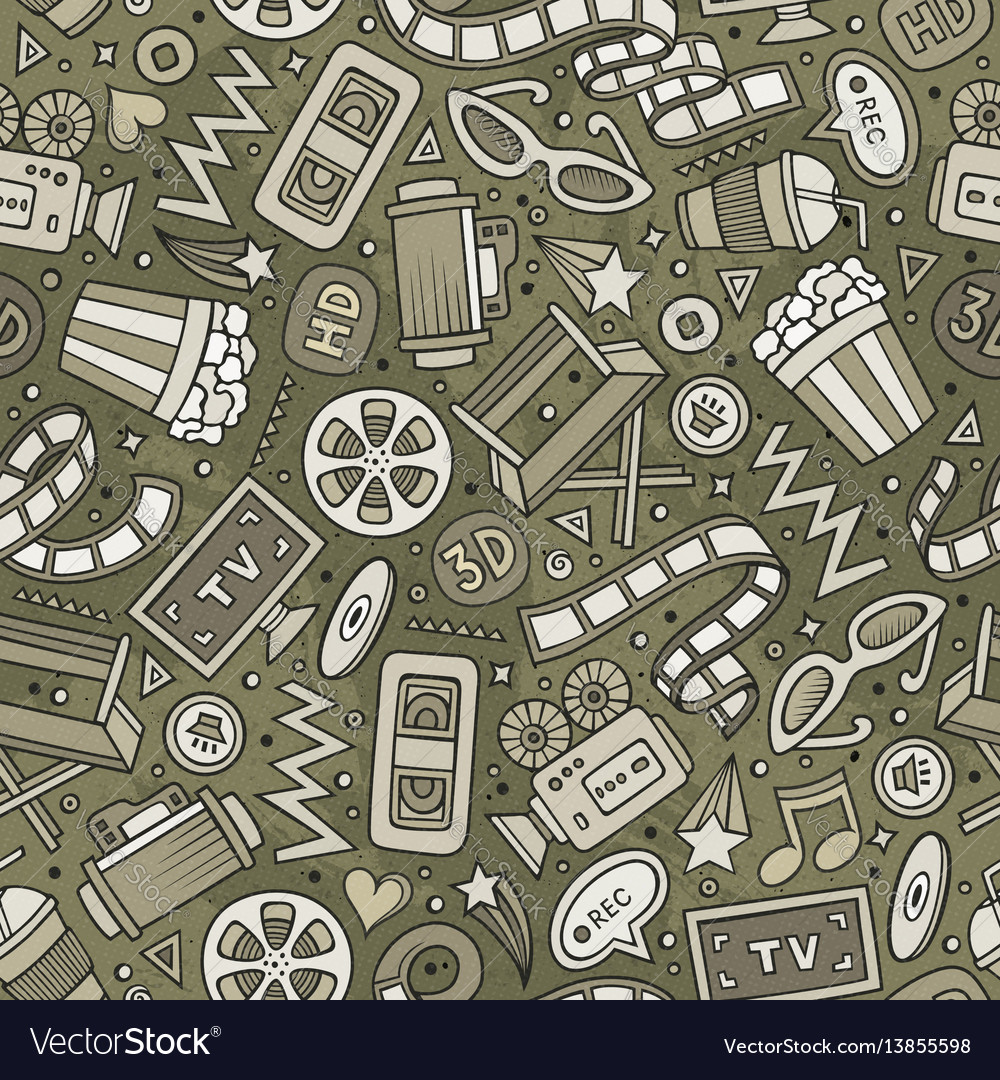 Video game hand drawn doodle seamless pattern Vector Image