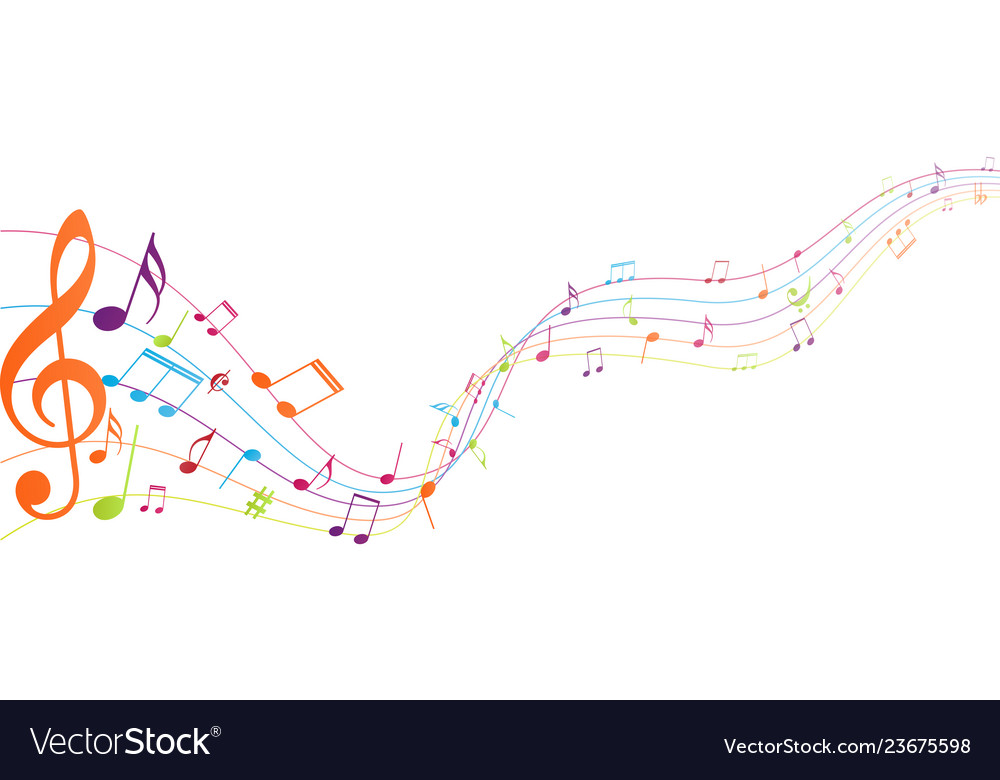 Colorful music notes background Royalty Free Vector Image