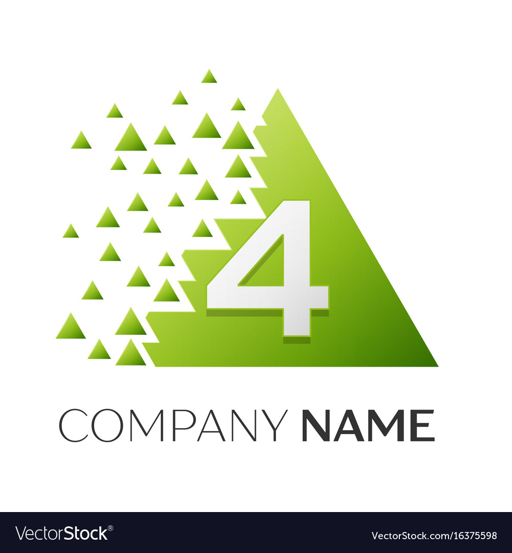 Colorful Shattered Number Four Logo