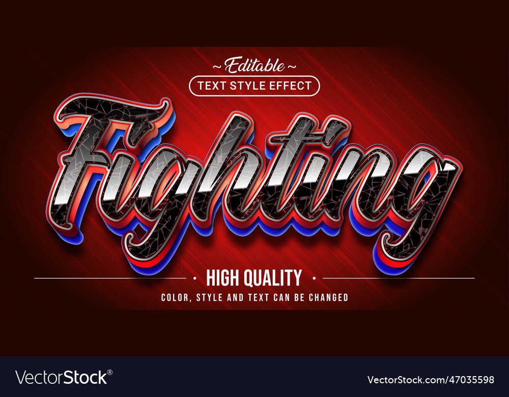 Editable text style effect - fighting