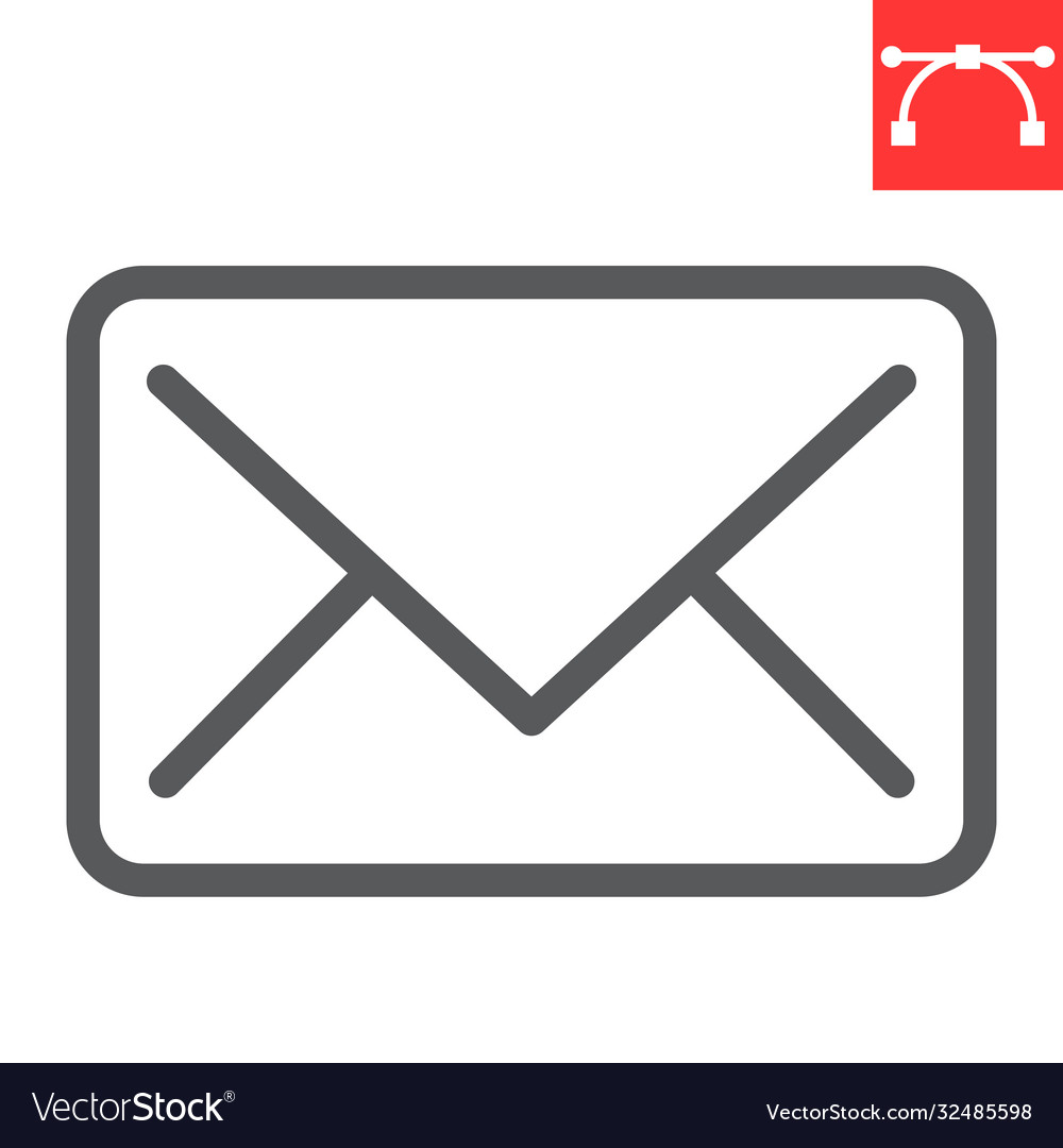 Email line icon ui and button envelope sign