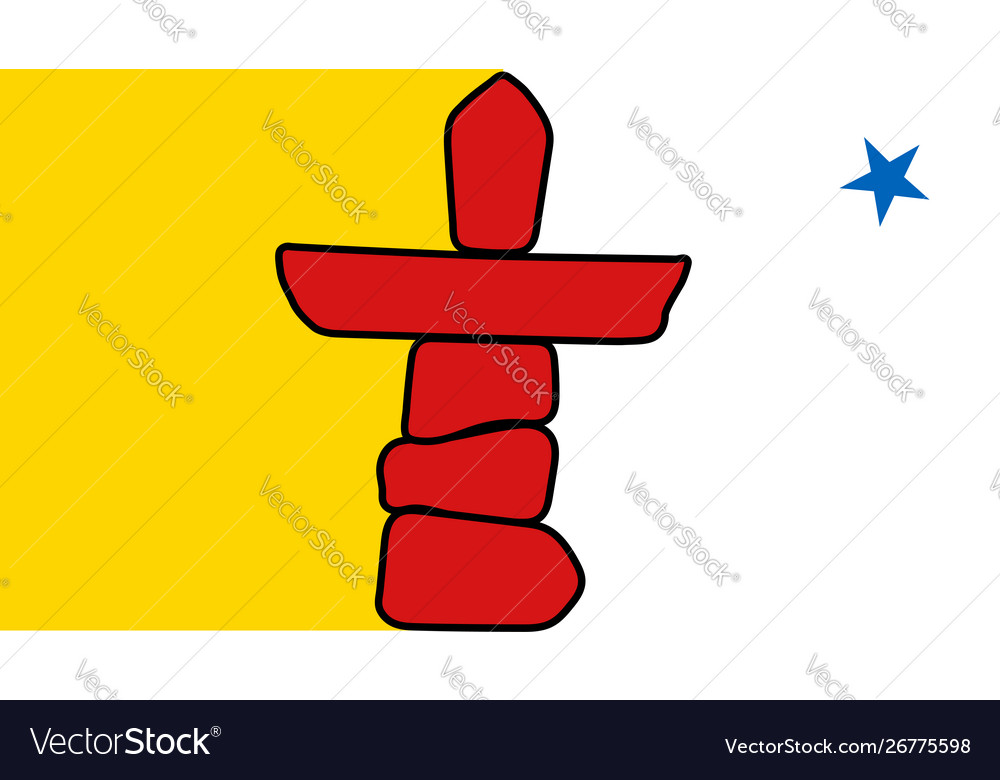 Flag nunavut territory canada Royalty Free Vector Image