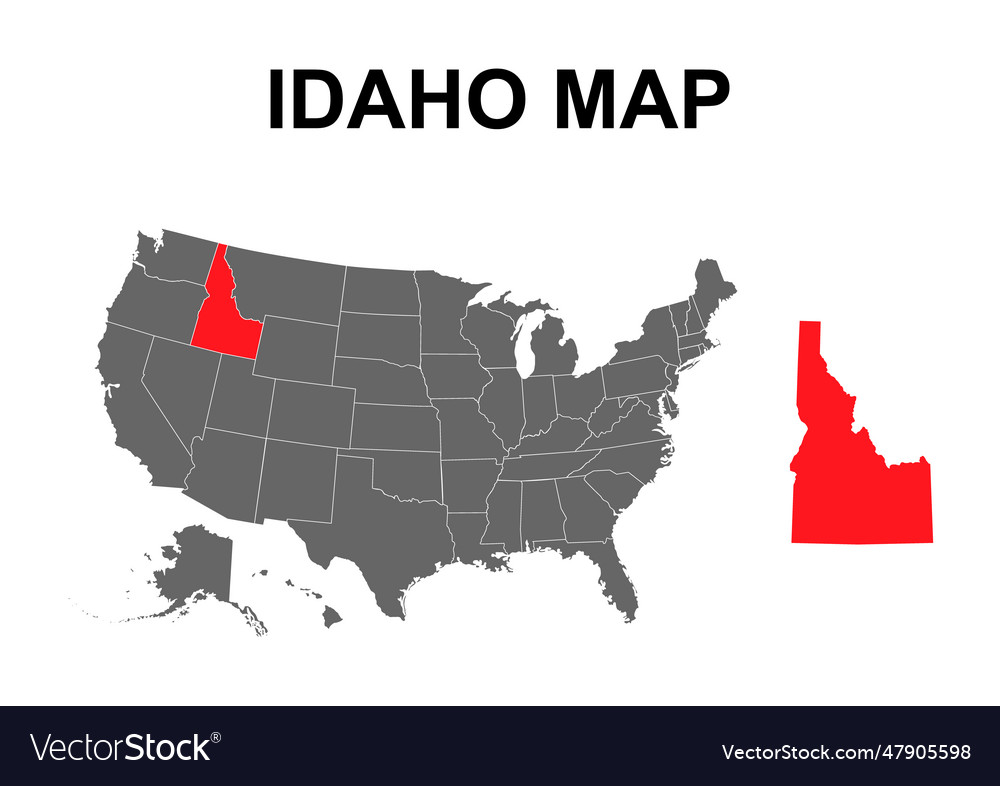 Idaho map shape united states of america flat