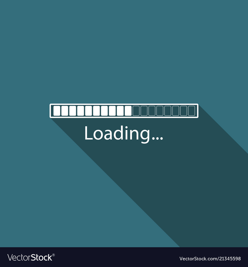 Loading icon with long shadow progress bar vector image Loading icon with long shadow progress bar