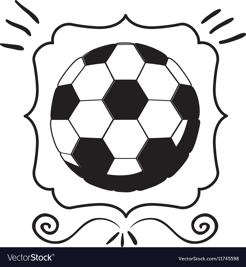 Monochrome Frame With Soccer Ball Royalty Free Vector Image Monochrome Frame With Soccer Ball Vector Image