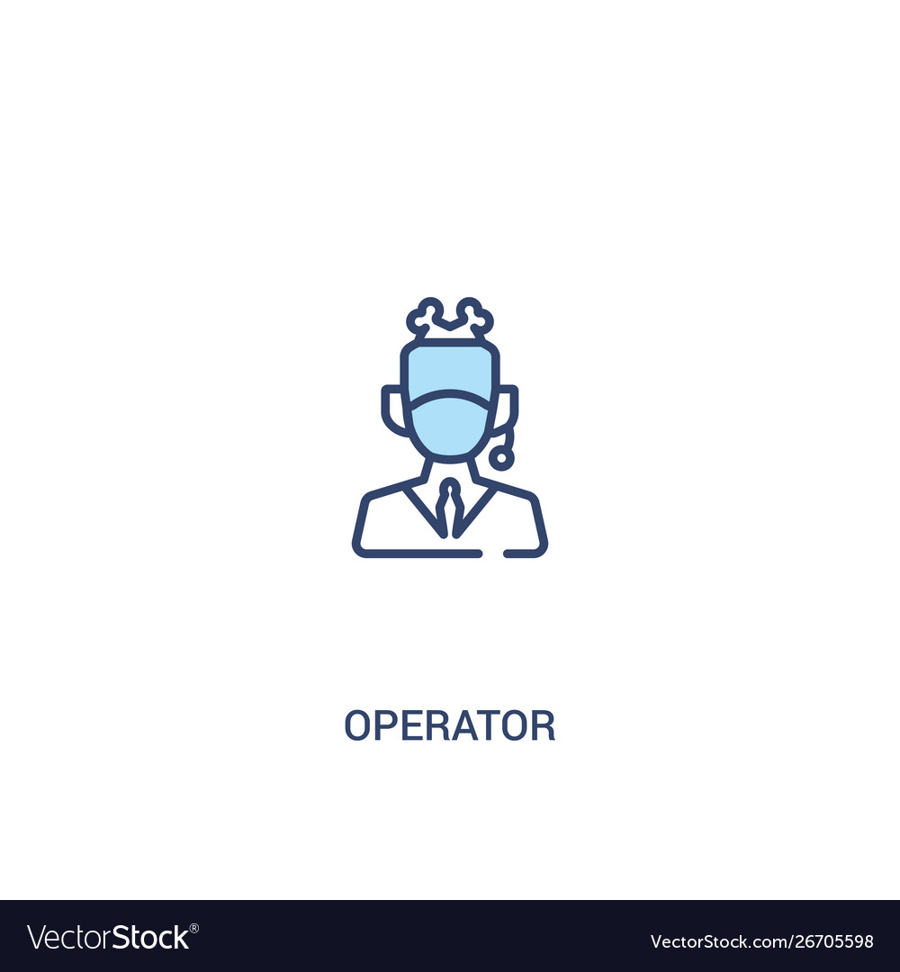 Operator concept 2 colored icon simple line vector image Operator concept 2 colored icon simple line
