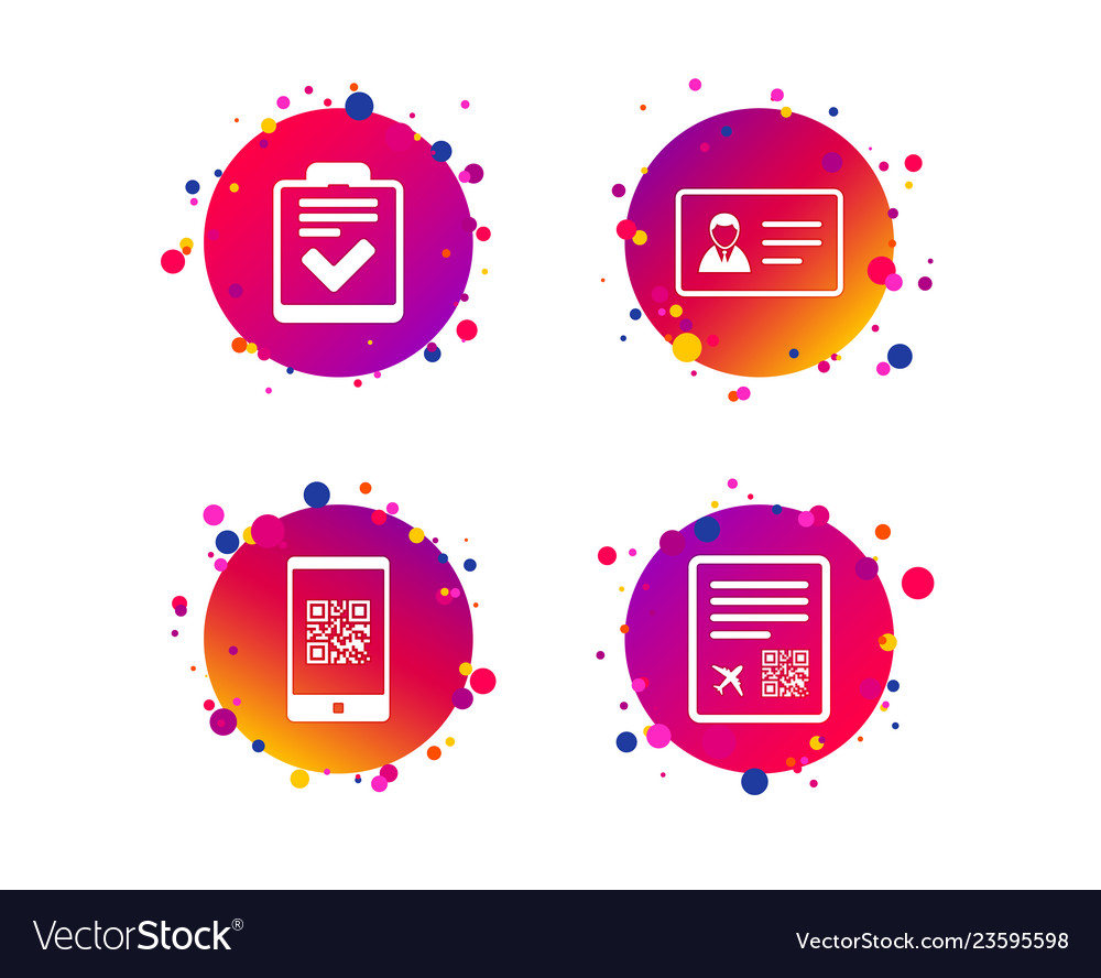 Qr scan code icon boarding pass flight sign vector image Qr scan code icon boarding pass flight sign