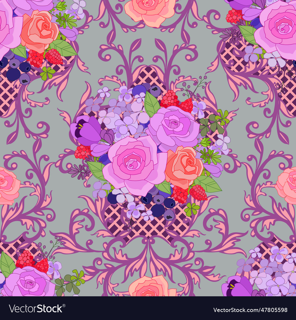 Retro seamless texture with colorful fancy vector image Retro seamless texture with colorful fancy
