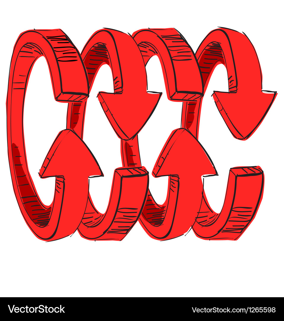 Rounded spiral arrows Royalty Free Vector Image