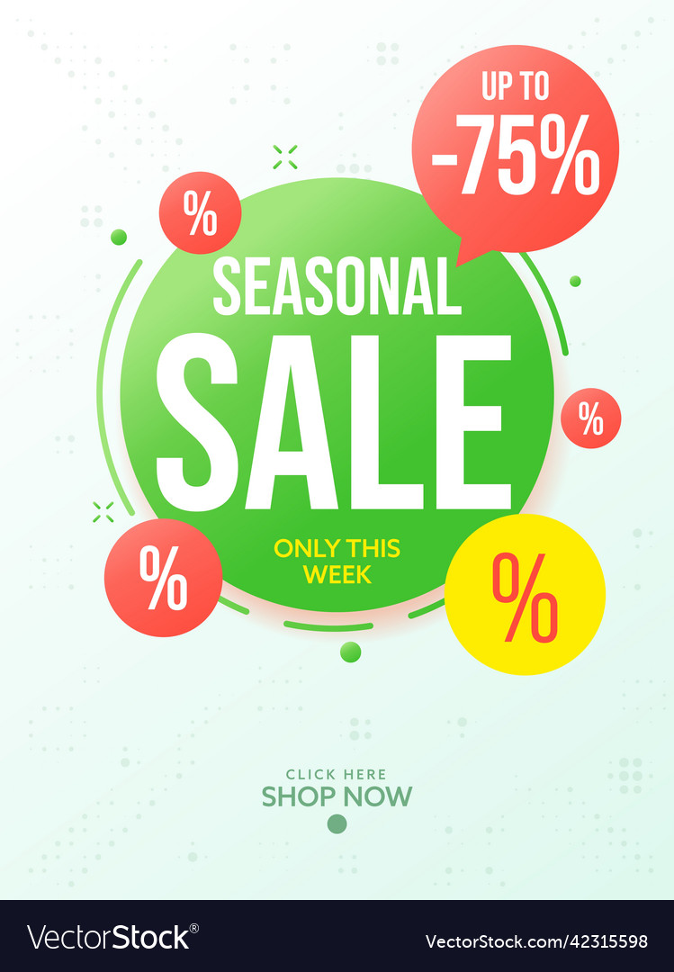 Seasonal sale only on weekend up to 75 percent off