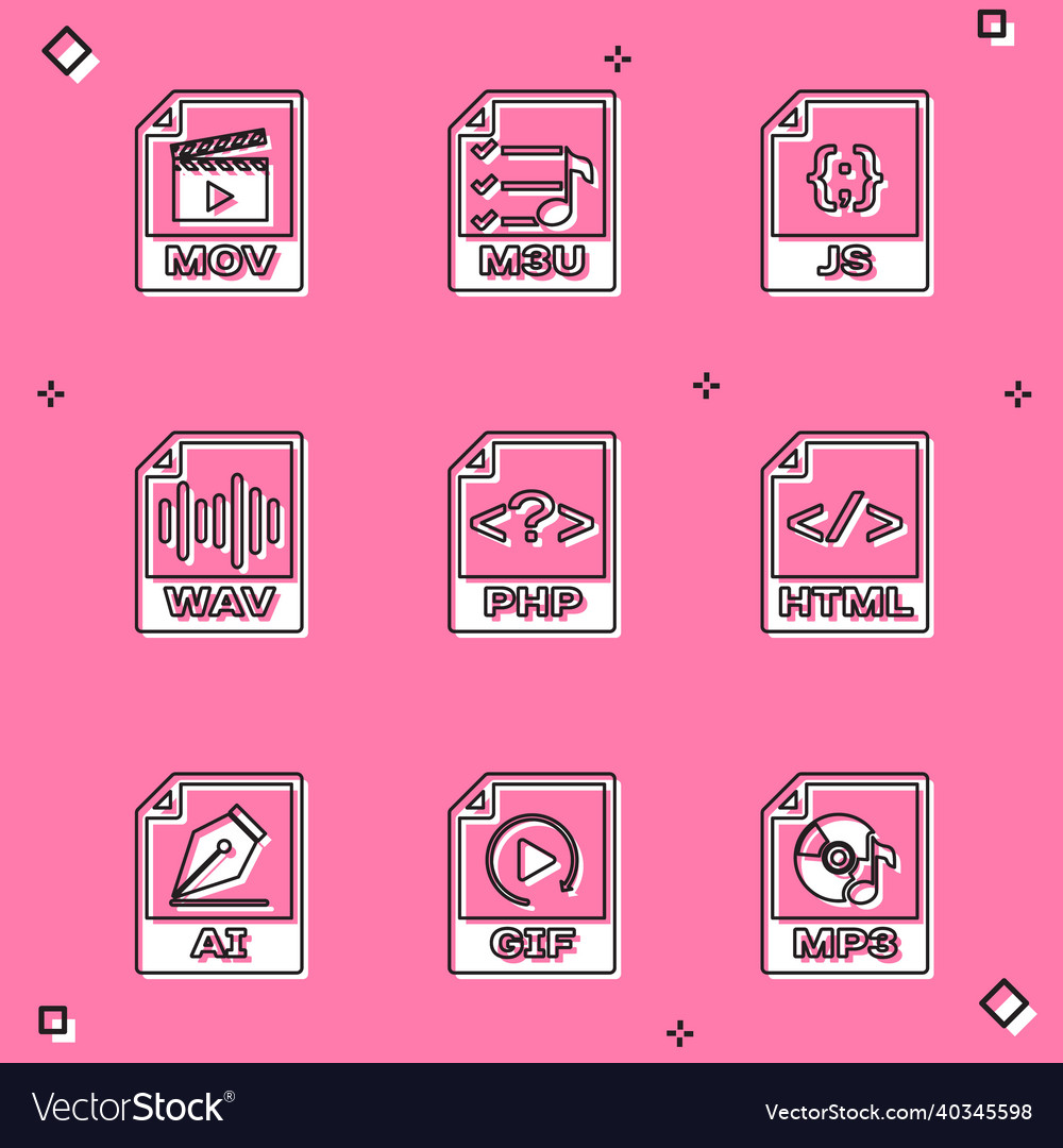 Set mov file document m3u js wav php and html
